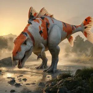 Koi fish + Tyrannosaurus rex